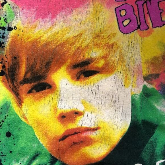 Vintage 2010 Justin Bieber World Tour Concert Tee | 2-Sides | Small - Picture 3 of 8